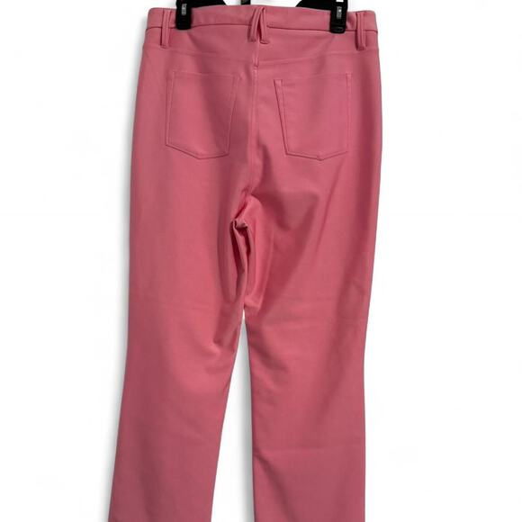 Good American straight leg shiny mid-rise bubble gum pink pants size 14 - Picture 4 of 5